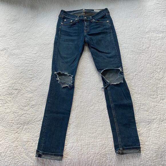 Rag & Bone Skinny Vashon Distressed Hole Jeans - Picture 6 of 10